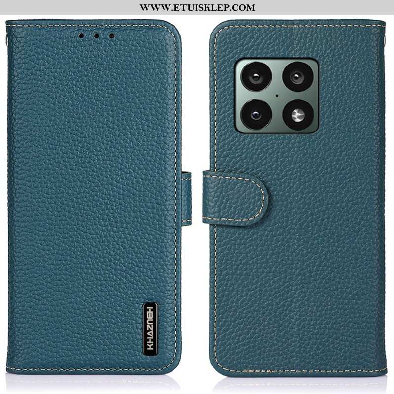 Etui Folio do OnePlus 10 Pro 5G Oryginalna Skóra Khazneh Litchi